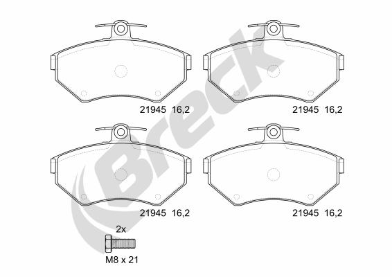 Set placute frana,frana disc 21945 00 701 00 BRECK